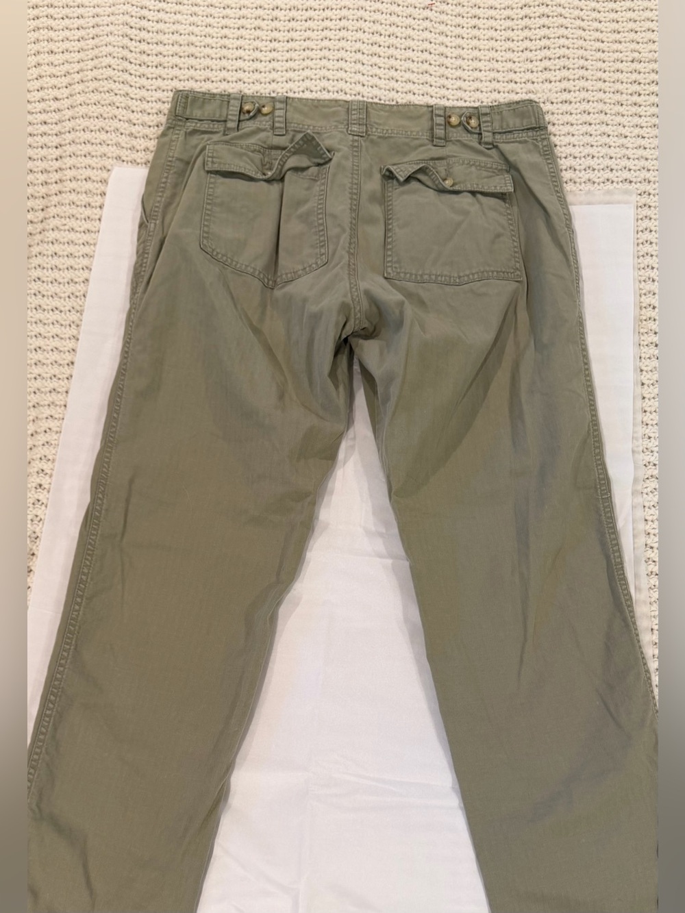 Vintage Ralph Lauren Green Utility Cargo Pants Cotton Size 10 - Picture 9 of 10